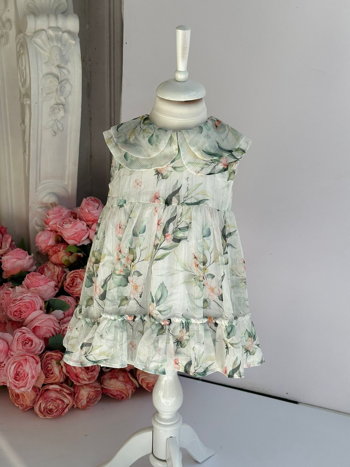 Fustan chiffon me lule, crd