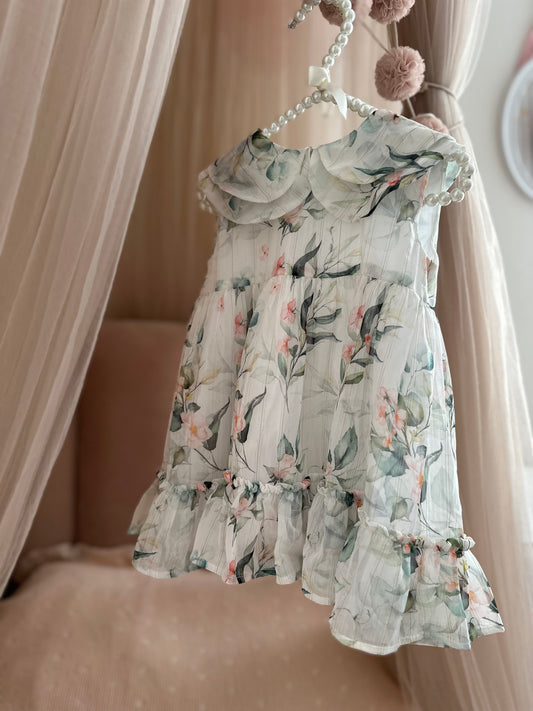 Fustan chiffon me lule, crd