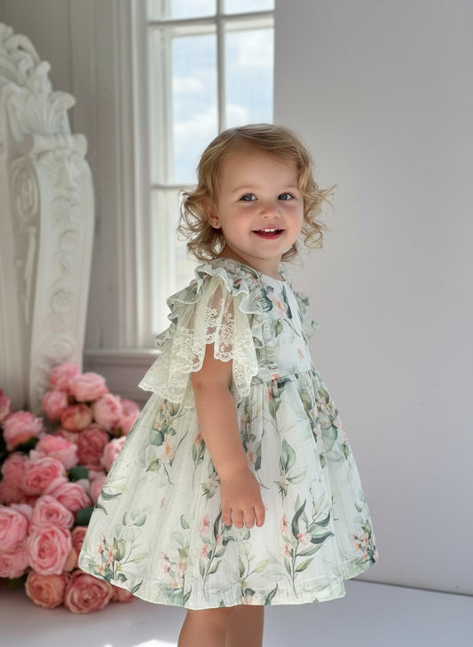 Fustan chiffon me lule, crd