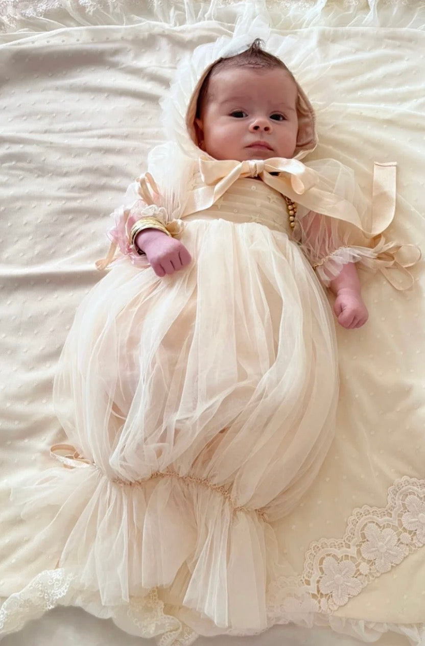 Marais Sky newborn gown