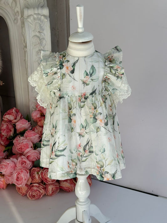 Fustan chiffon me lule, crd